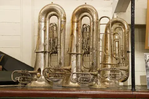 Three brass instruments