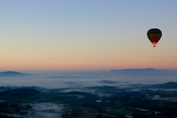Hotair balloon in the sky