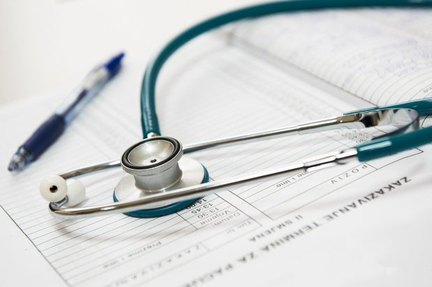 Stephoscope on medical records