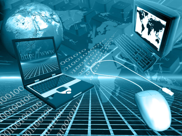 Graphic image of laptops and computers