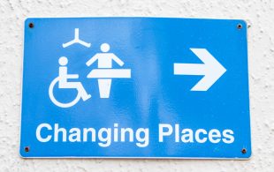 The Changing Places logo in white on a bright blue background.