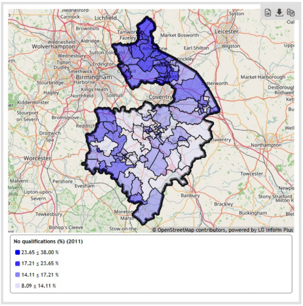Map produced from LG Inform