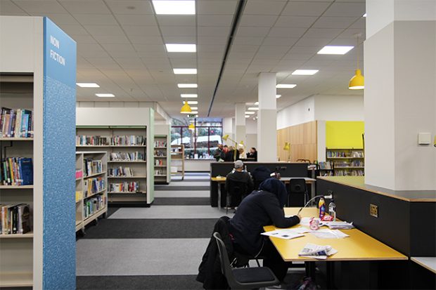 Residents in the updated library space and study areas. Photo credit: Eclipse Experience.