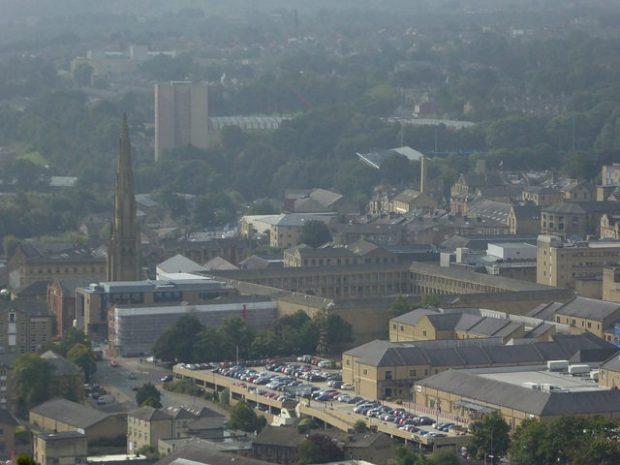 Photo of an aerial view of Halifax and its central square