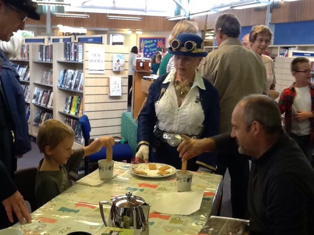 Steampunk tea duel. Photo credit: Hampshire libraries