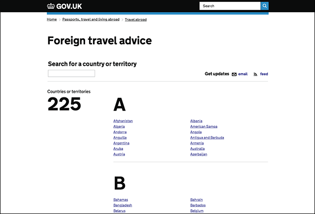 travel advice index new
