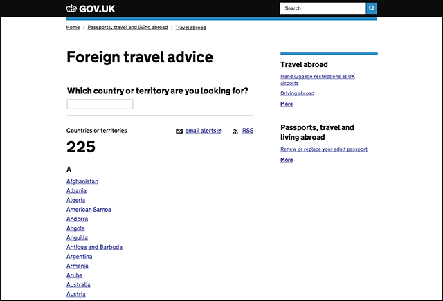 travel advice index old
