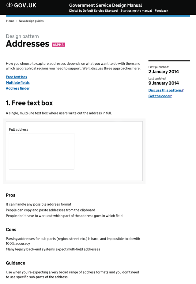 Address design pattern