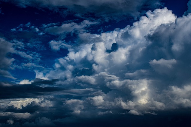 Picture of white clouds and a blue sky