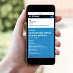 Mobile phone showing load securing guide on Government website