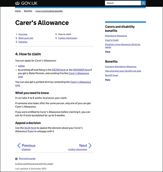 carer's allowance guide