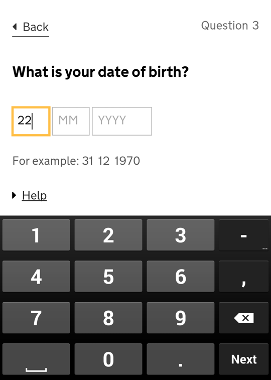 numeric keyboard