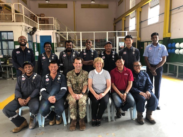 Chief of Staff Lucy Bogue visits DIO team in Singapore