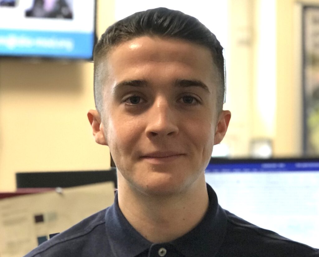 Portrait photo of Luke Davis, a Communications Apprentice at DIO. [MOD Crown Copyright/2019]