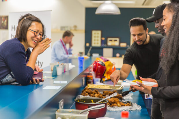 GDS staff having lunch as part of Black History Month celebrations