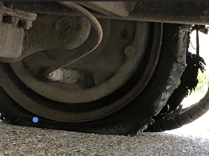 Perished tyres on trailer wheels