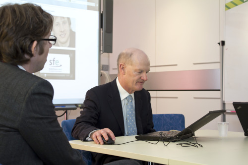 David Willetts MP testing the student loans application David Willetts MP testing the student loans application
