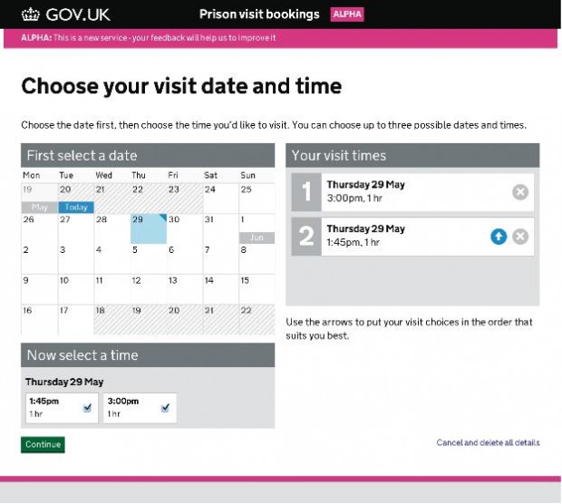 Prison visit booking: using digital analytics to inform alpha development