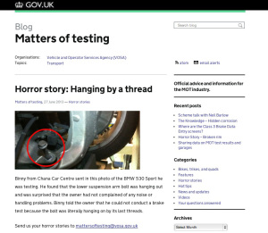 VOSA's Matters of Testing blog on GOV.UK