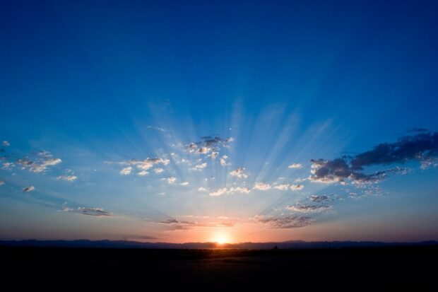 Sunrise, with clouds
