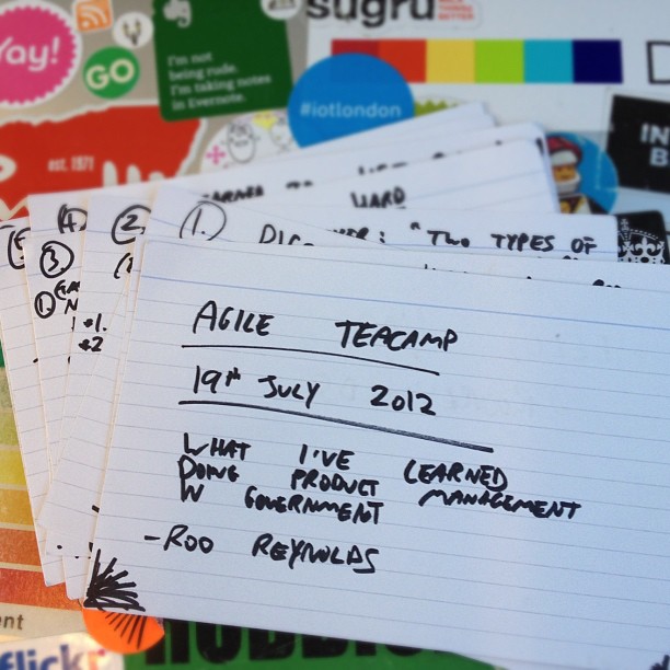 Roo's Agile Teacamp notes