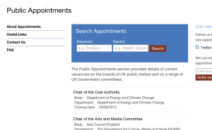 Preview of prototype Public Appointments website Preview of prototype Public Appointments website