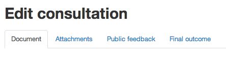 New consultation tabs