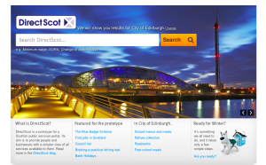 Screengrab of DirectScot.org Experimental Prototype