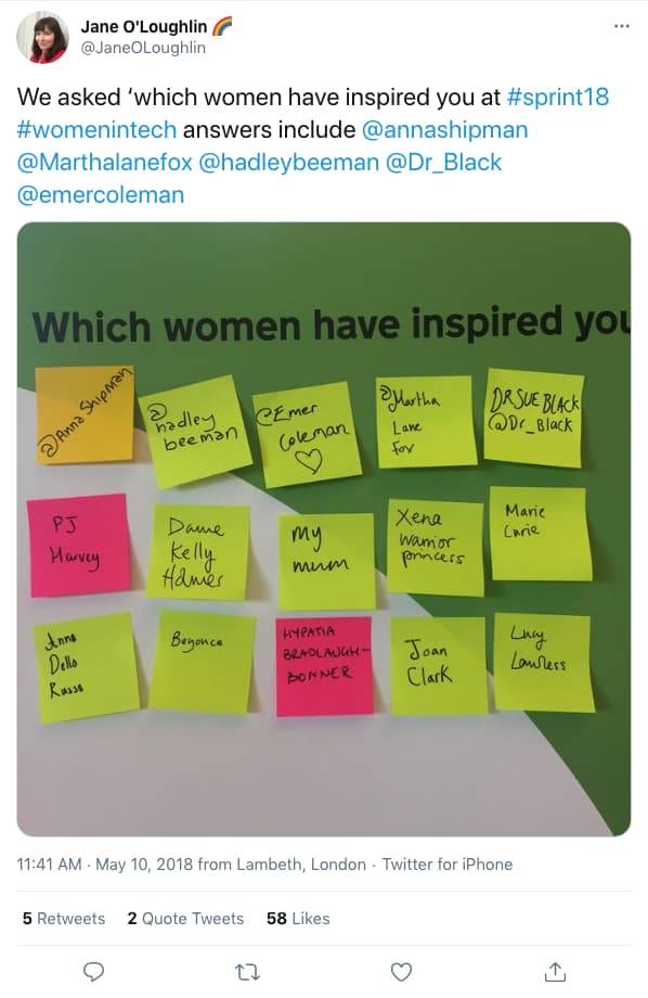 Tweet by JaneOLoughlin on 11:41 AM · May 10, 2018 (tweet content below)