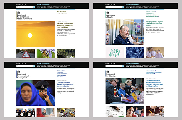 Good homepage images - some recent examples Four departmental homepages showing good use of visuals