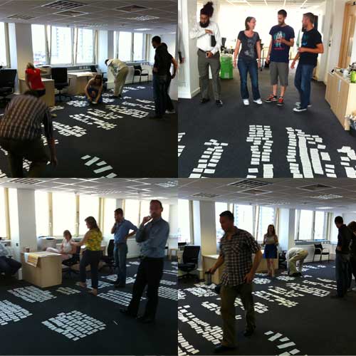 Beta team working on needs Composite of 4 pictures of the beta team working on needs
