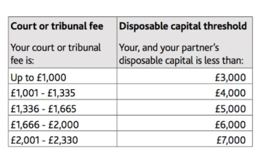 Extract of guidance showing 'disposable capital thresholds'