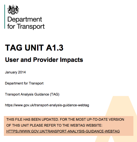 DfT WebTAG content