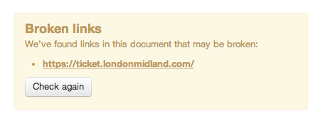 Broken links found