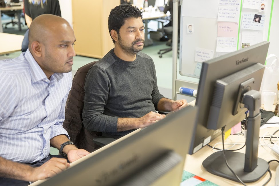 two developers working