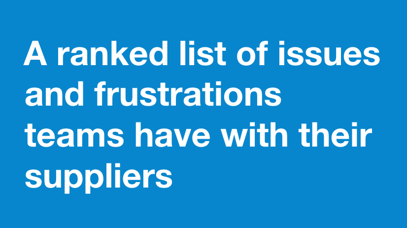 A ranked list of issues and frustrations teams have with their suppliers