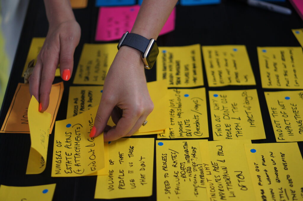 Sorting post-it notes in an agile way