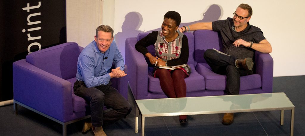 Kevin chats with colleagues during a Sprint DWP event in November 2015