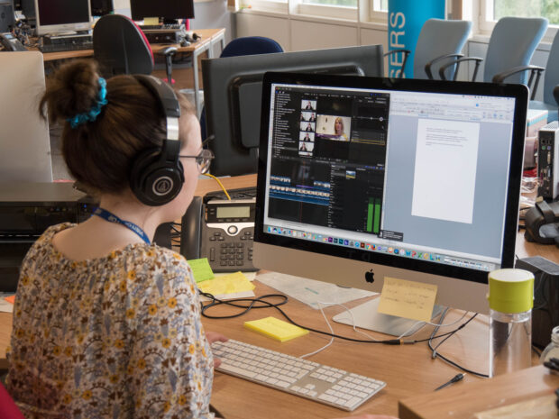 Catherine transcribes a video