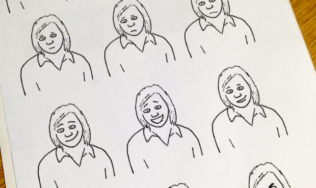 Initial sketches for the cartoon