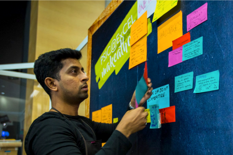 Singapore public service officer taking part in an innovation makeathon