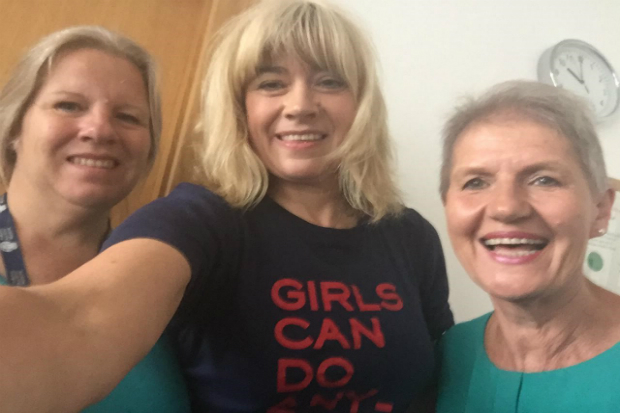 Christine taking a photo with Christianne and Sheila.