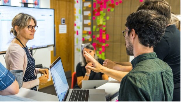 Some of our user-centred design team in the office