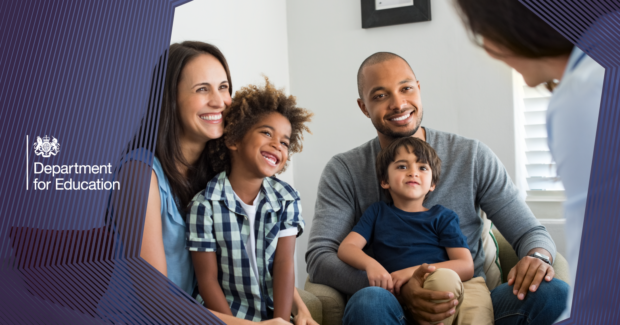 An image depicting a family adopting.