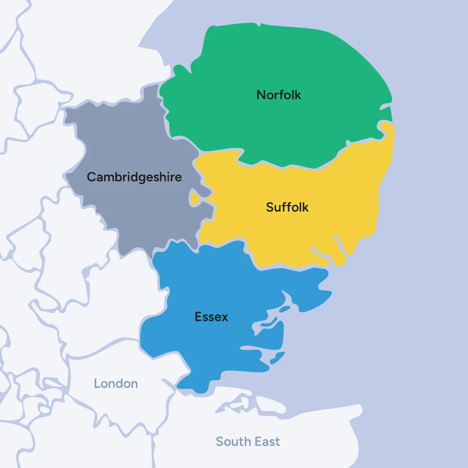 CPS East of England area map