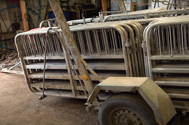 Caption: A mobile sheep handling system purchased with help from FETF.