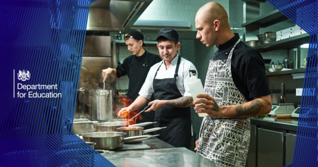 Professional chef showing