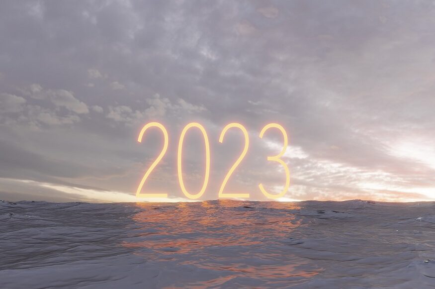 2023 icon reflecting on the sea
