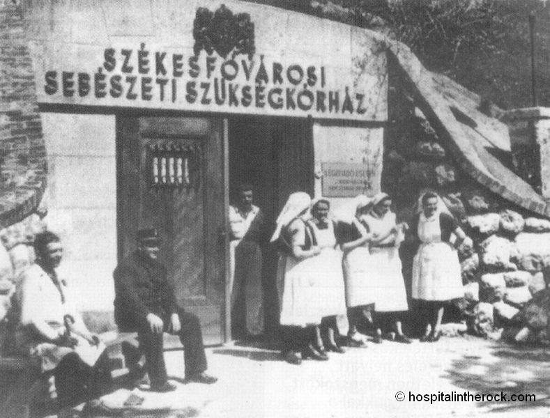 Image of the main entrance at Budapest's Hospital in the Rock.