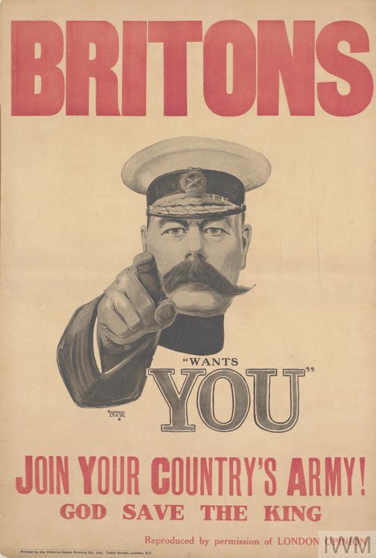 British recruitment poster, 1914.